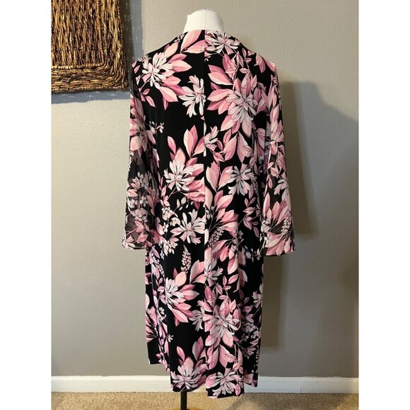 Connected Apparel Dress XXL 14 16 Black Pink Career Church Sheath Washable NEW - Picture 9 of 14